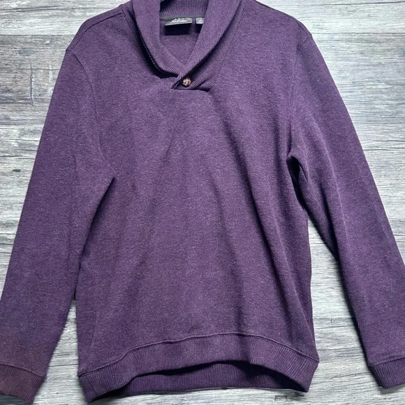 Tasso Elba Purple Turtleneck Sweater with Long Sleeves and Relaxed Fit - Picture 1 of 5